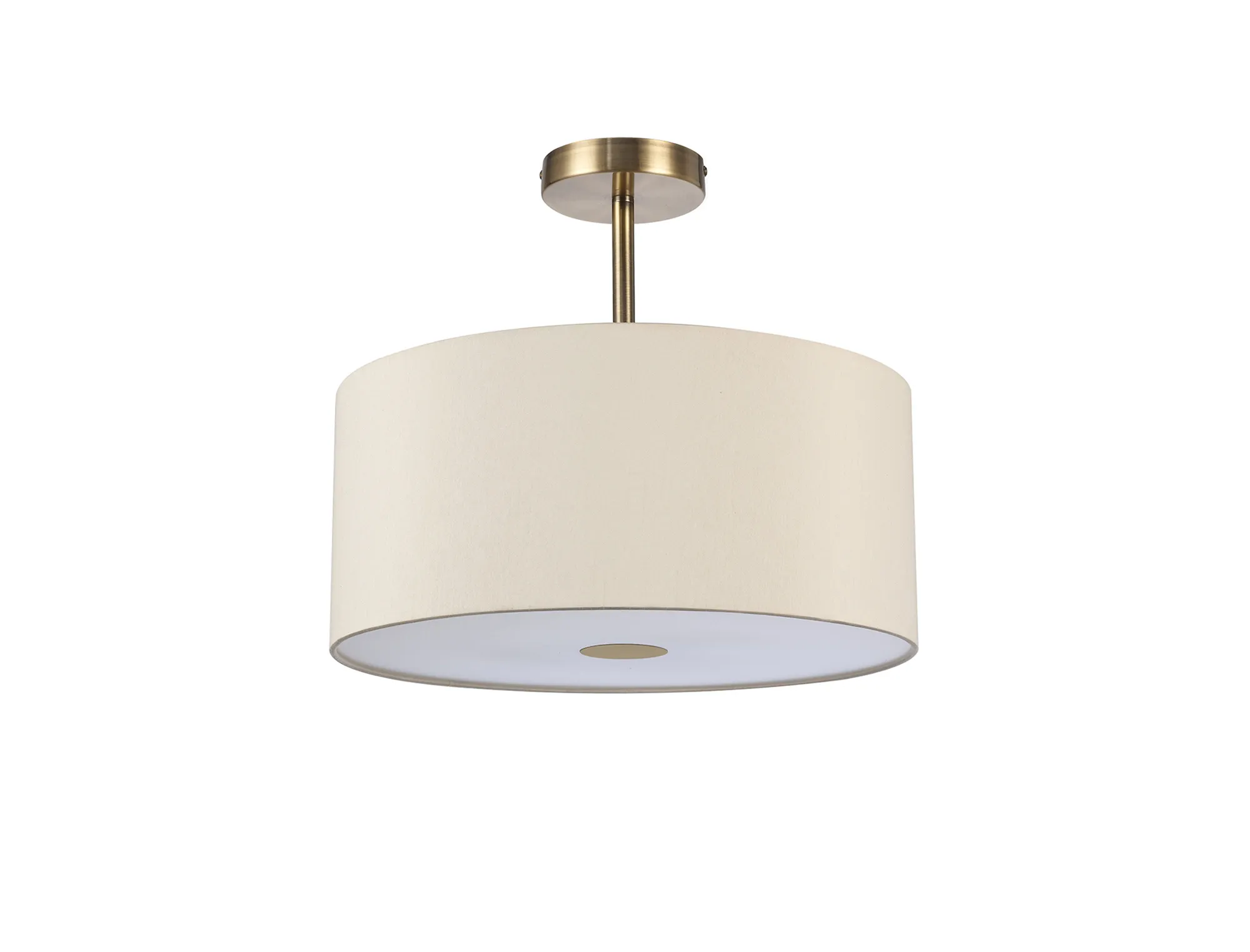 Baymont 40cm Semi Flush 3 Light Antique Brass, Ivory Pearl, Frosted Diffuser DK0375  Deco Baymont AB IV